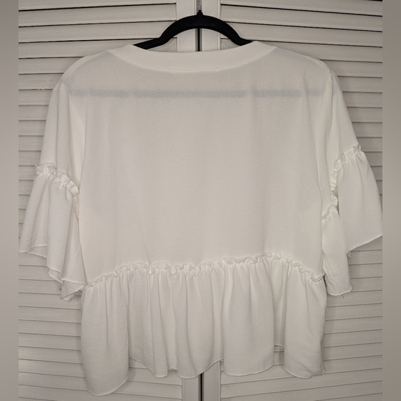 Altar'd Stat White Ruffle Blouse - Picture 2 of 5